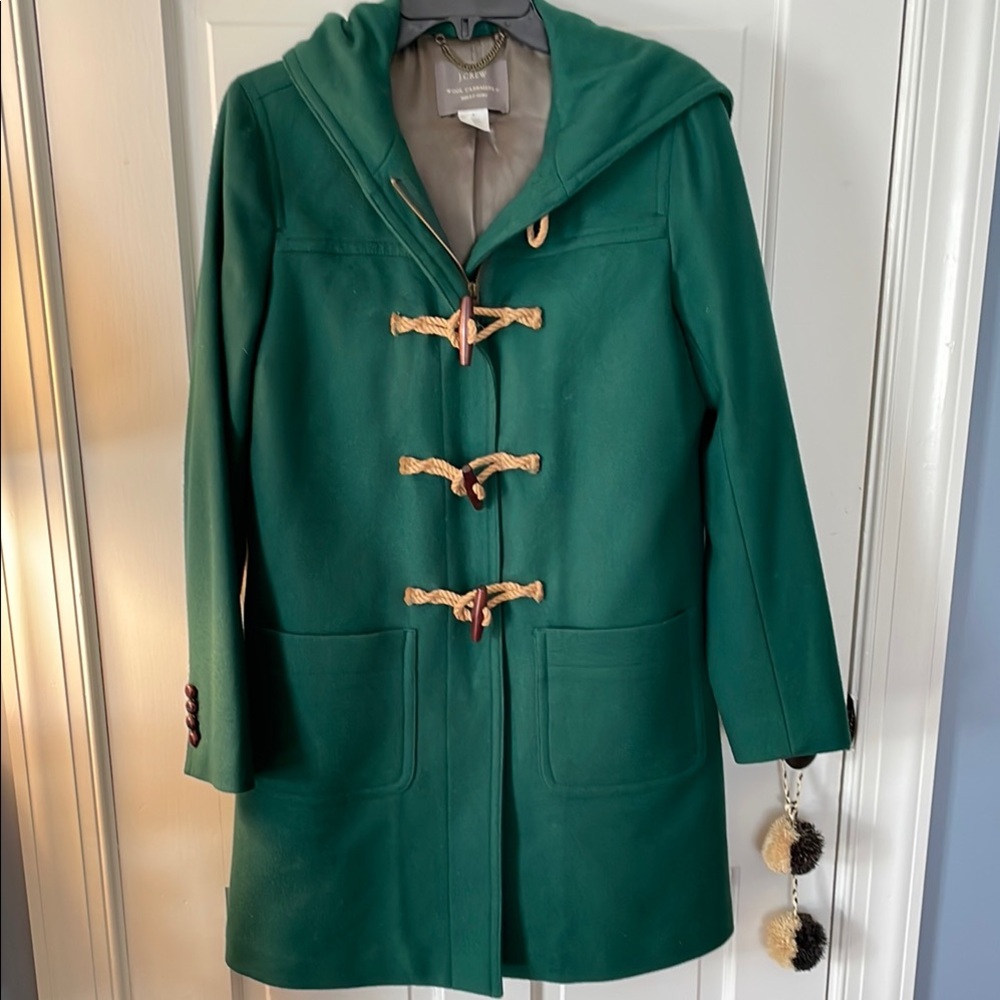 CLASSIC gorgeous girly GREEN J.Crew wool stadium Coat 6 💕